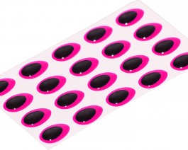 3D Epoxy Teardrop Eyes, Fluo Pink, 8 mm